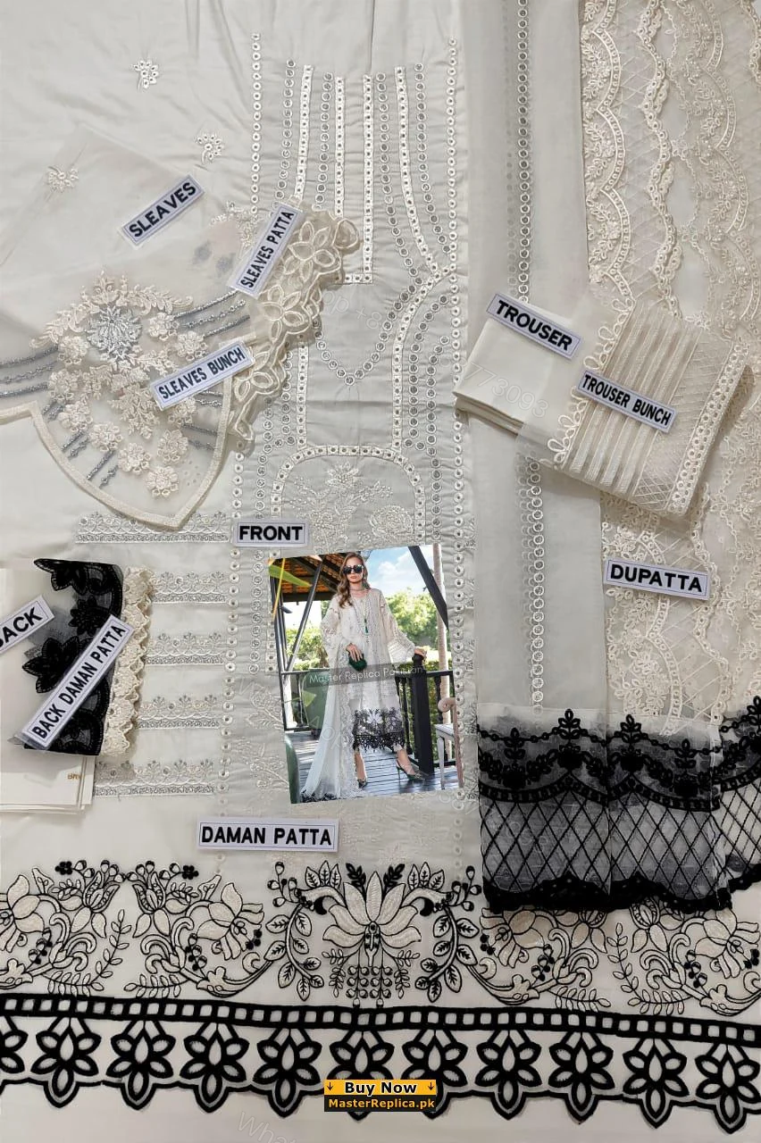 View 2 of Maria B EL-23-02-Off White Cotton Replica