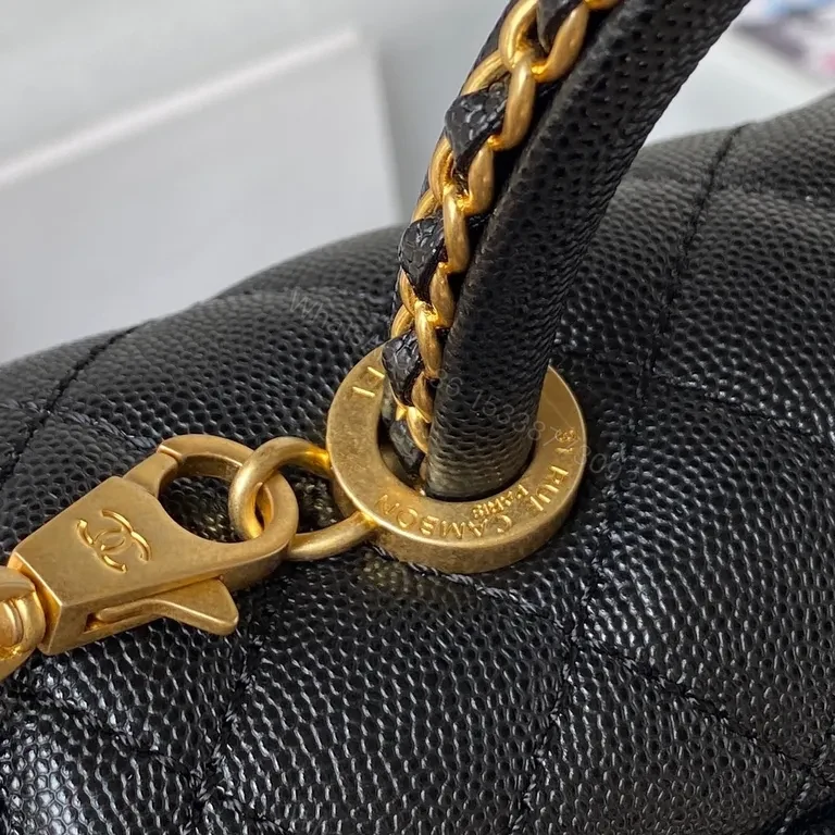 View 7 of Chic Quilted Black Flap Bag - Gold Chain, Luxury Style