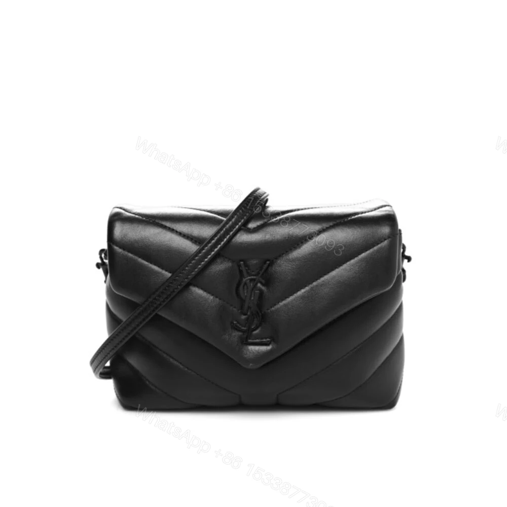 Saint Laurent Loulou Toy Strap Bag In Quilted Y Black With Black Hardware 20Cm — view 1