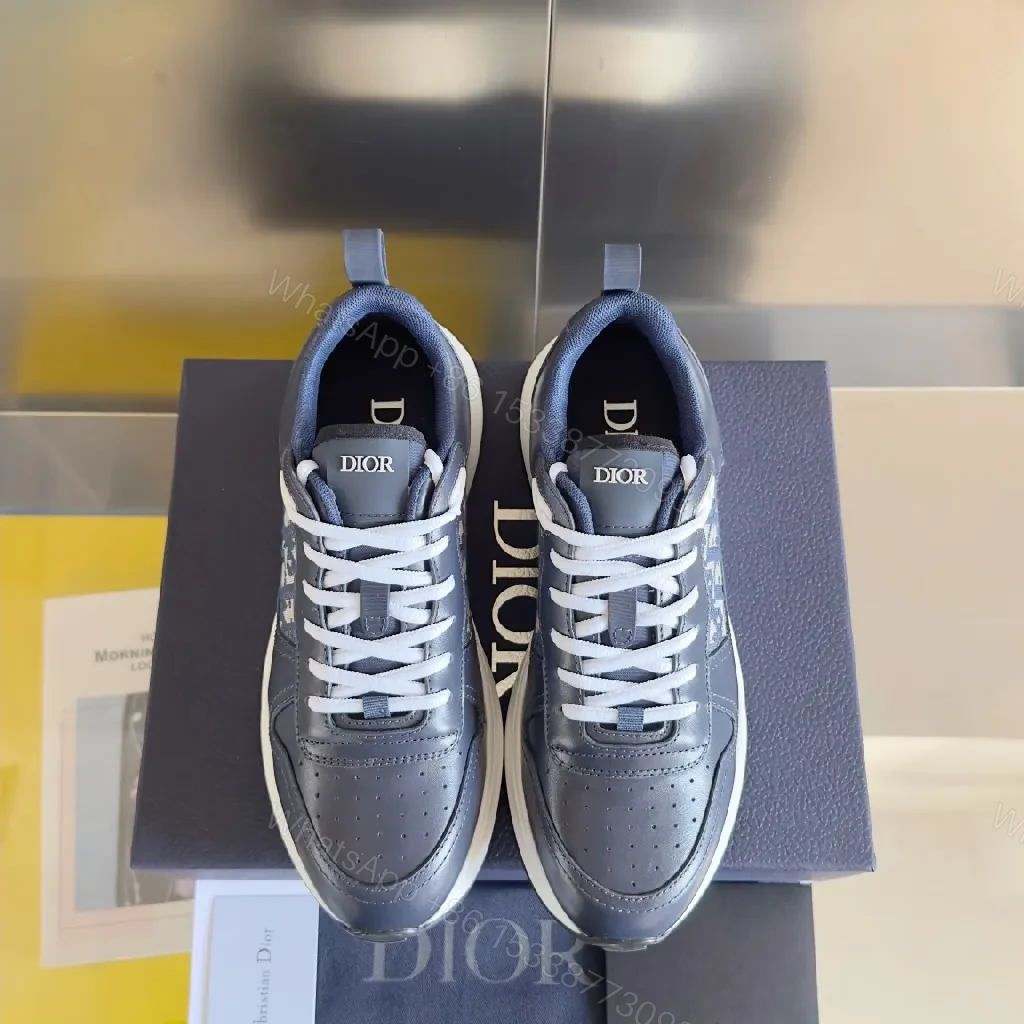View 8 of Premium Leather High-Top Sneakers with Contrast Panels