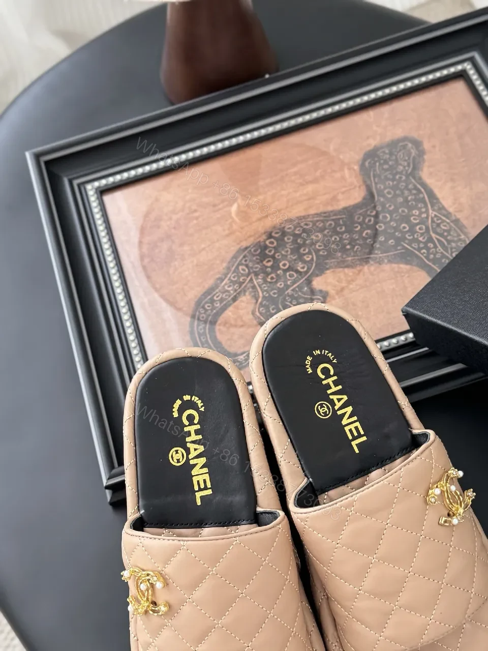 View 3 of Quilted Blush Leather Slides – Luxe Everyday Comfort