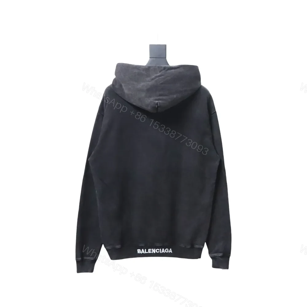 Balenciaga Clothes ‘I love’ Hoodie Black — view 2