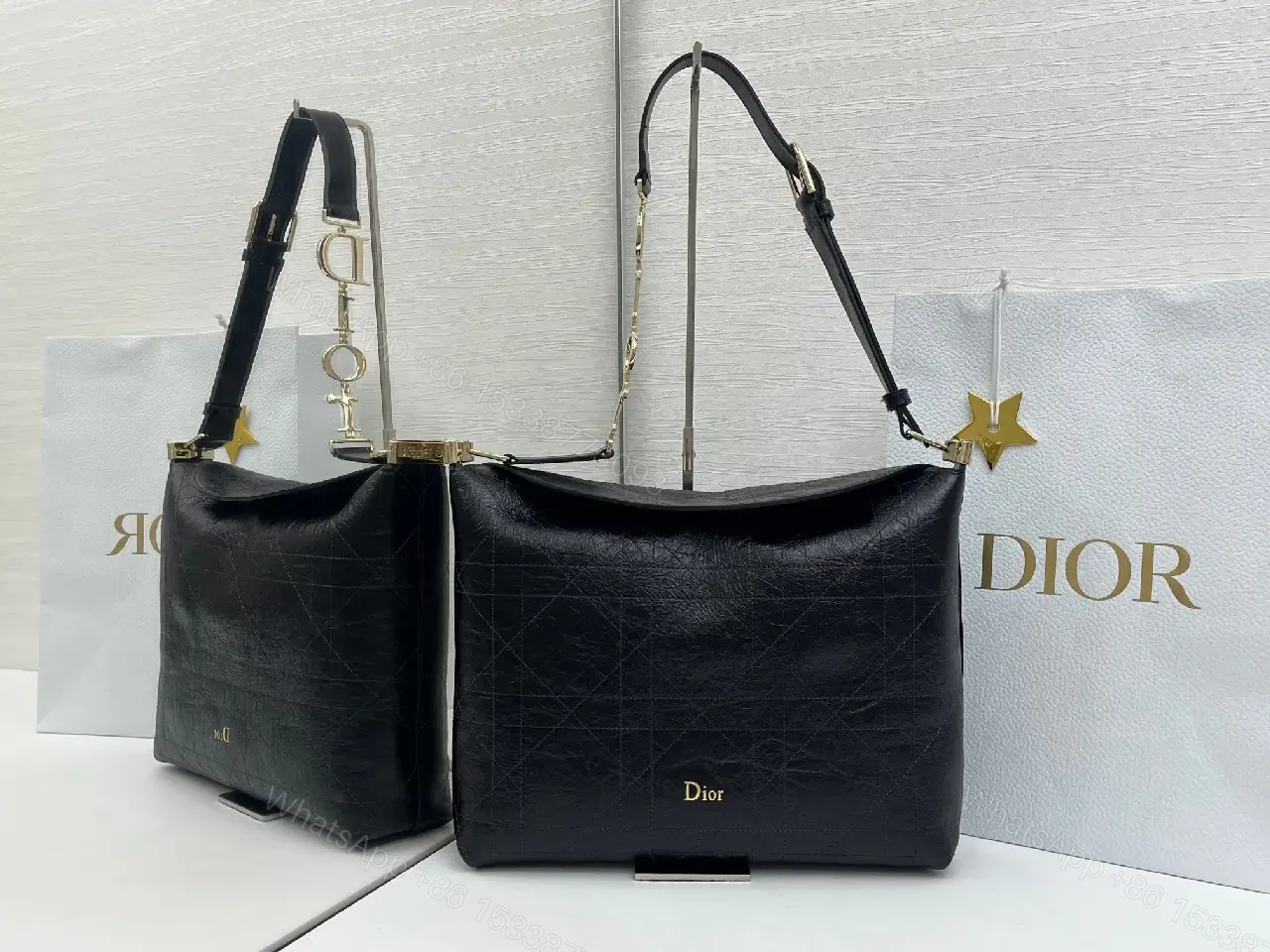 Elegant Black Leather Structured Shoulder Bag: Petite Luxury — view 1