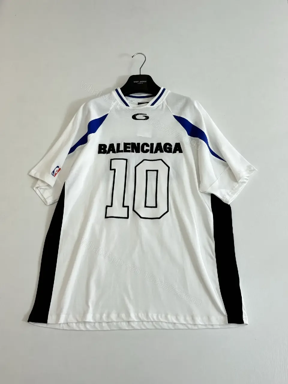 View 12 of Bold Performance Jersey: White/Blue, Luxe Streetwear Top