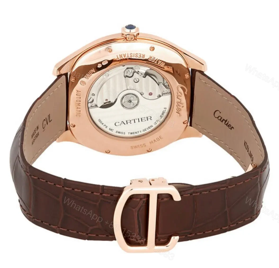 View 4 of Cartier Drive Rose Gold Replica Mens Watch, WGNM0003