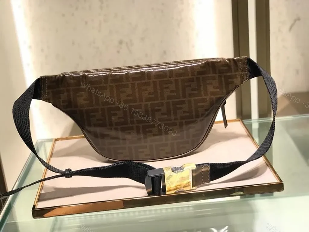 View 3 of Compact Leather Belt Bag: Fendi-Inspired, Bold Branding, All-Day Convenience