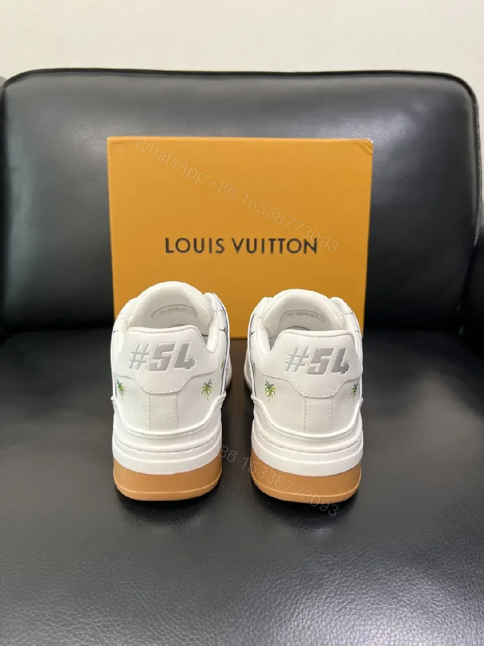View 5 of Island Luxe Trainer: Premium Leather, Palm-Trim Sneakers