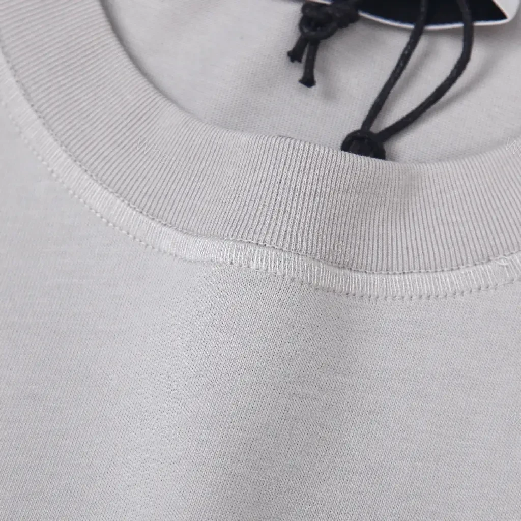 View 7 of Light Gray Cotton Tee Stone Island Logo Minimalist Style T-Shirt