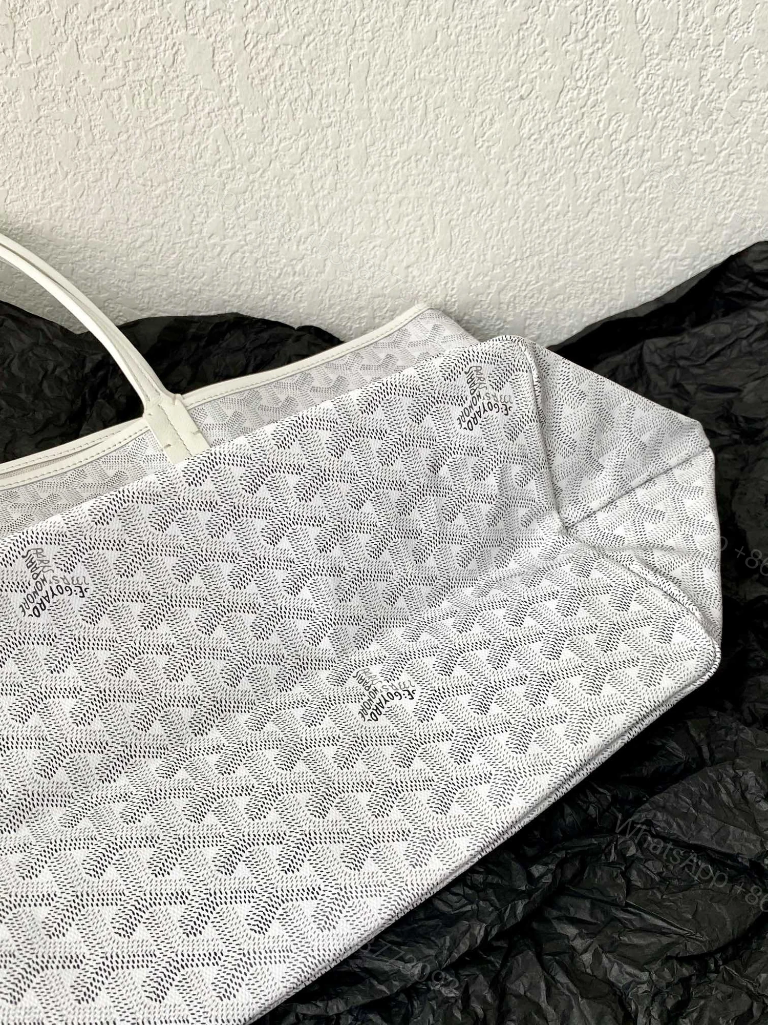 View 3 of Goyard White Goyardine Canvas & Chevroches Calfskin Saint Louis PM Tote