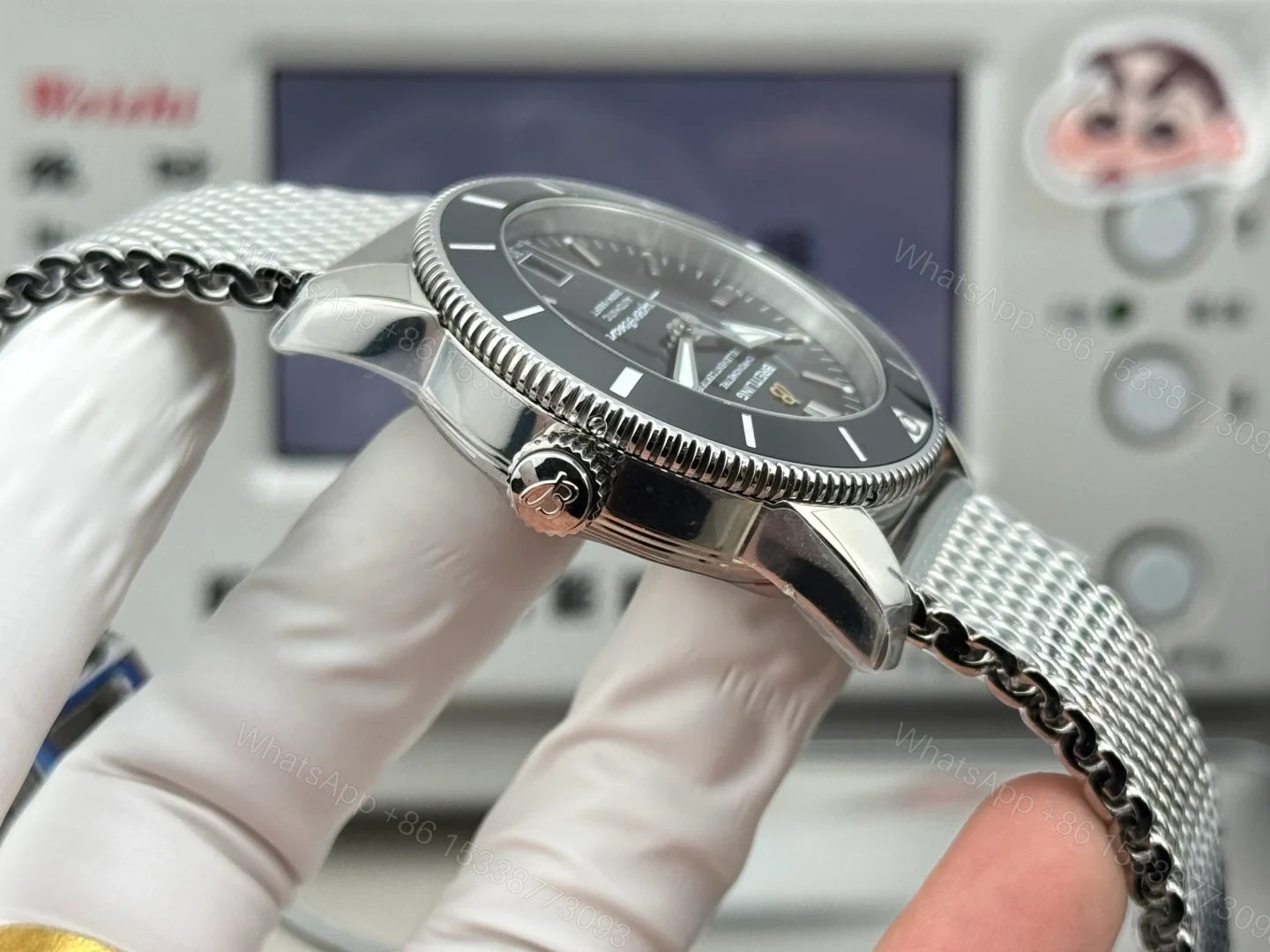 View 7 of Breitling Superocean Heritage B31 Black Replica 42MM Premium Milanese Bracelet Edition AB3111241B1A1