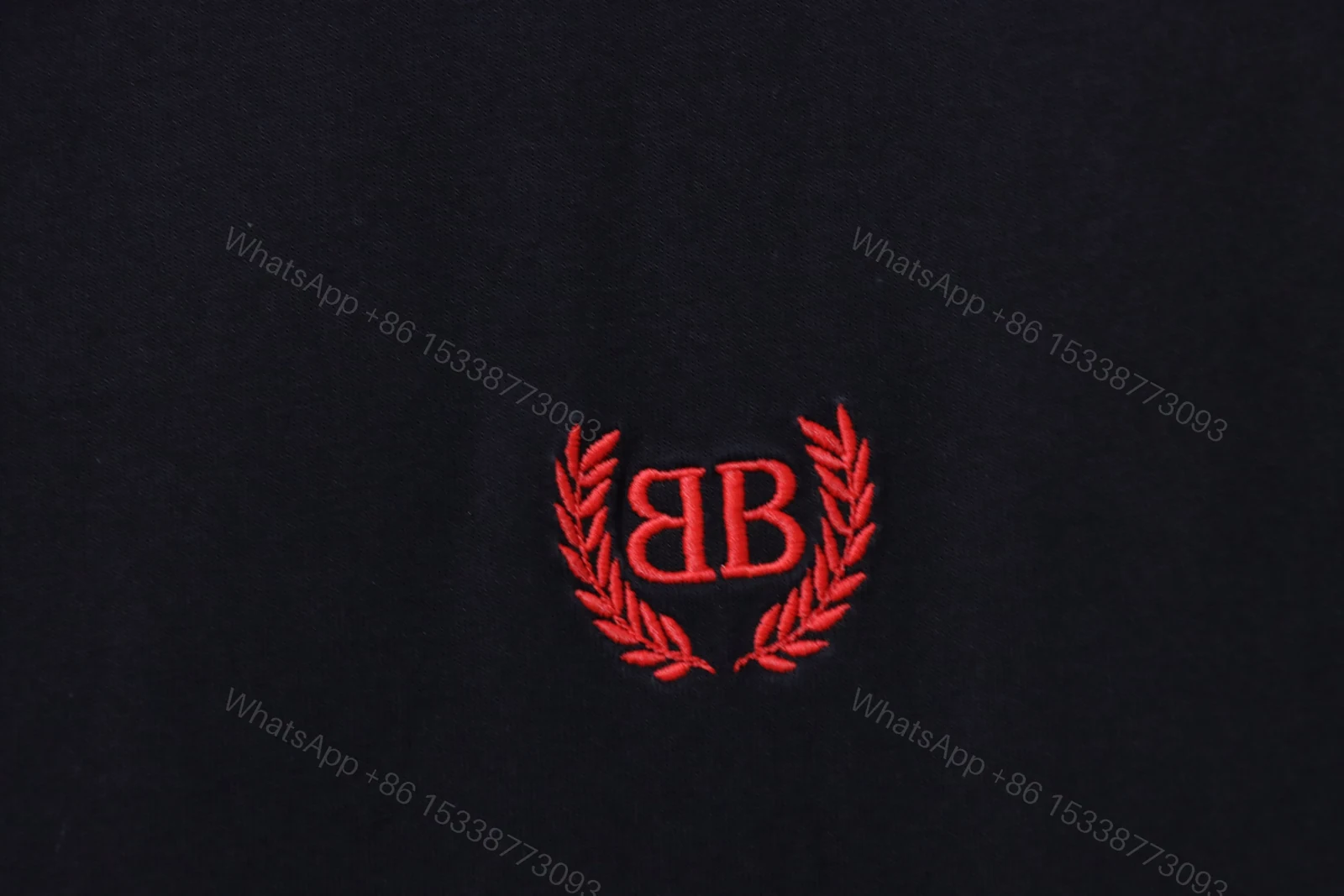 View 4 of Balenciaga Clothes 25SS Grain Wheat Embroidered Short Sleeve T-shirt black
