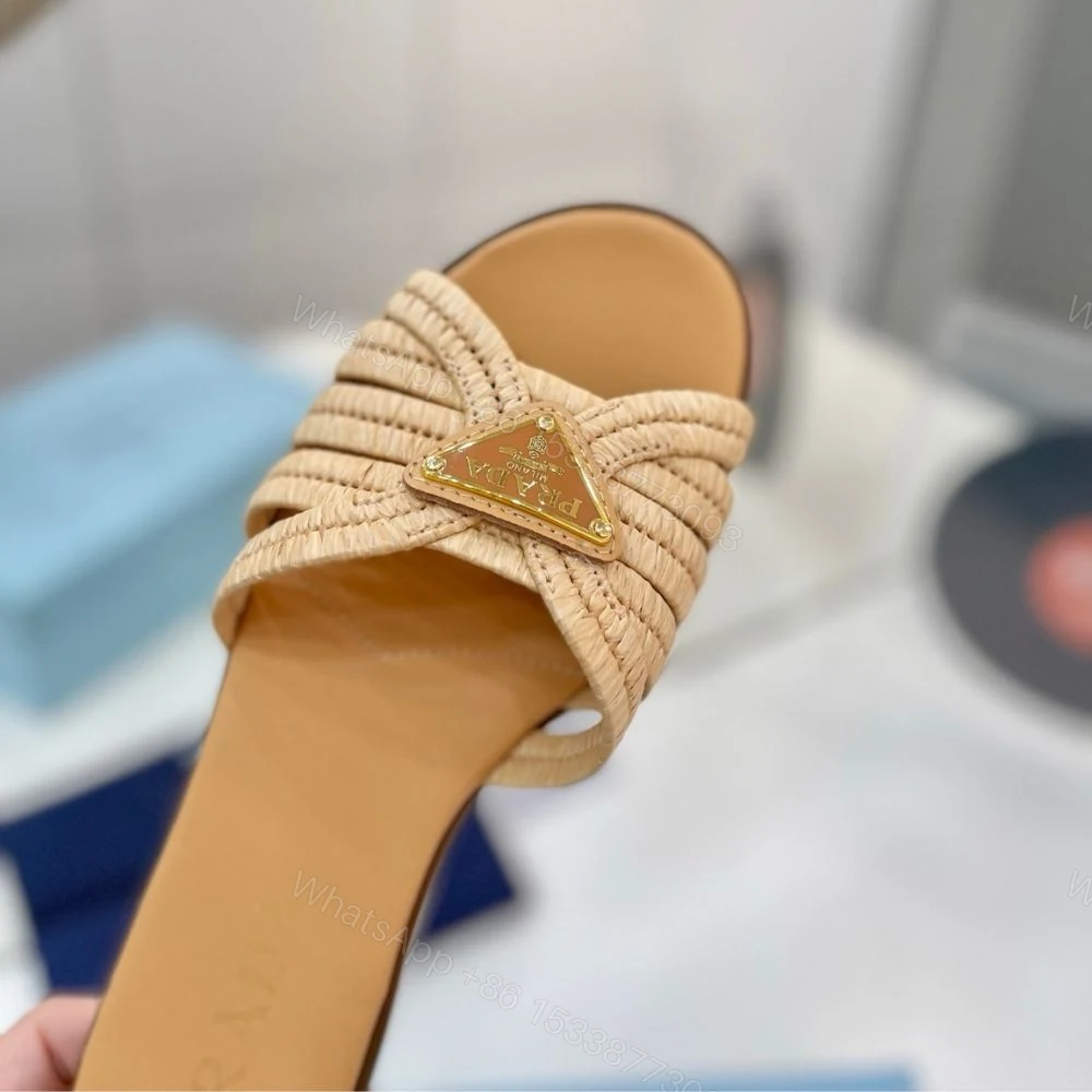 View 5 of Prada Crochet Slides Natural