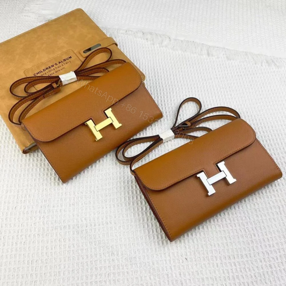 View 2 of Hermes Constance Wallet To Go Gold Epsom Silver Hardware 21Cm