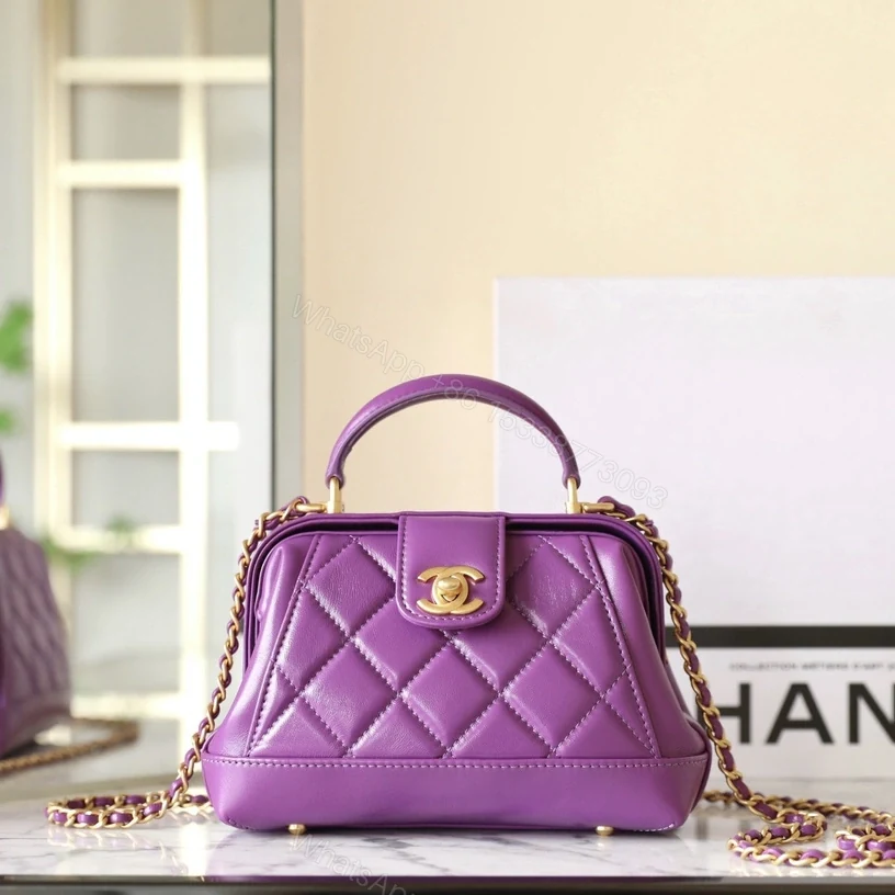 View 3 of 高仿Chanel*24A系列AS4958拋光小羊皮單肩包紫色免檢版