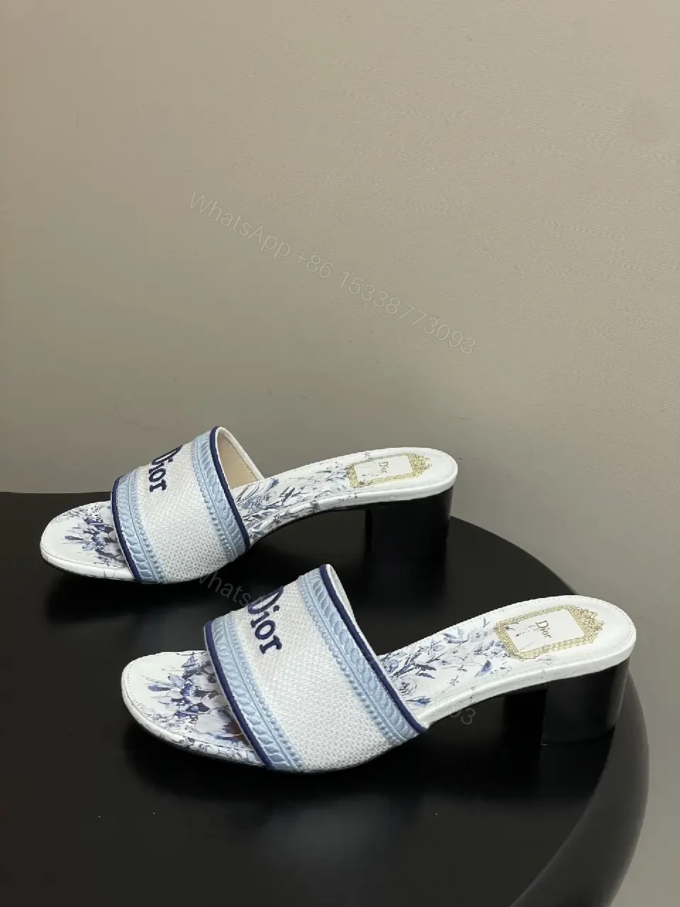 View 4 of Linen Floral-Print Slides, Luxe Comfort, Unisex Fashion Sandals