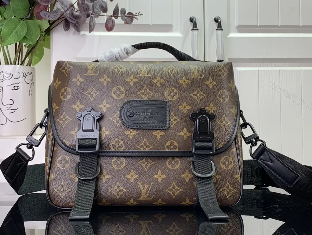 Structured Monogram Luxe Messenger Bag â€” Modern, Durable, Signature — view 1