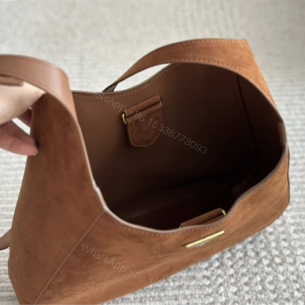 View 10 of PRADA LARGE SUEDE SHOULDER BAG COCOA BROWN 34CM