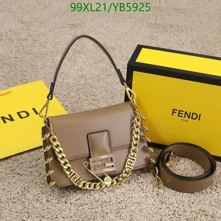 View 27 of Fendi Baguette Brooch White Leather Bag YB5925