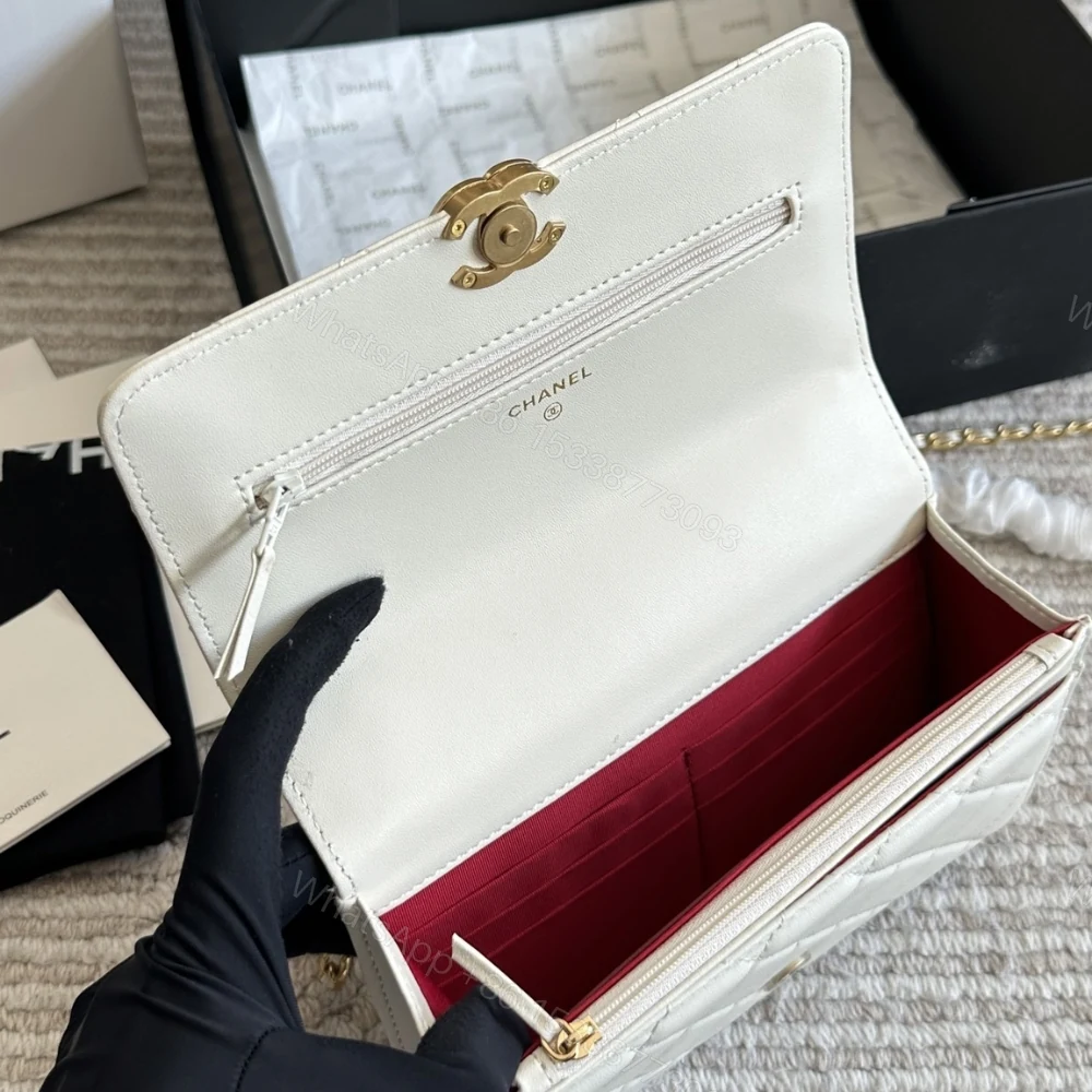 View 9 of Chanel Mini Single Flap Bag Gold Hardware White 19Cm