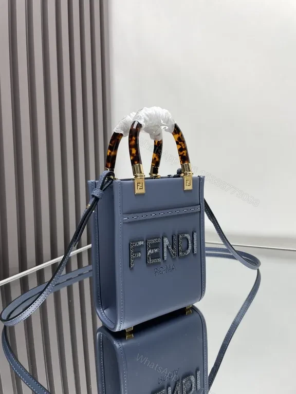 View 5 of Fendi Structured Luxe Bag: Gold Hardware, Logo Front