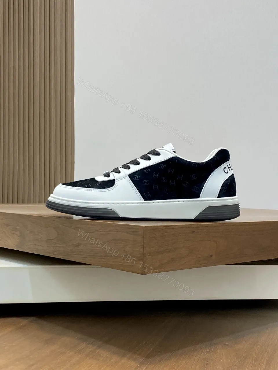 View 5 of Monochrome Leather Low-Top Sneakers: Luxury Comfort