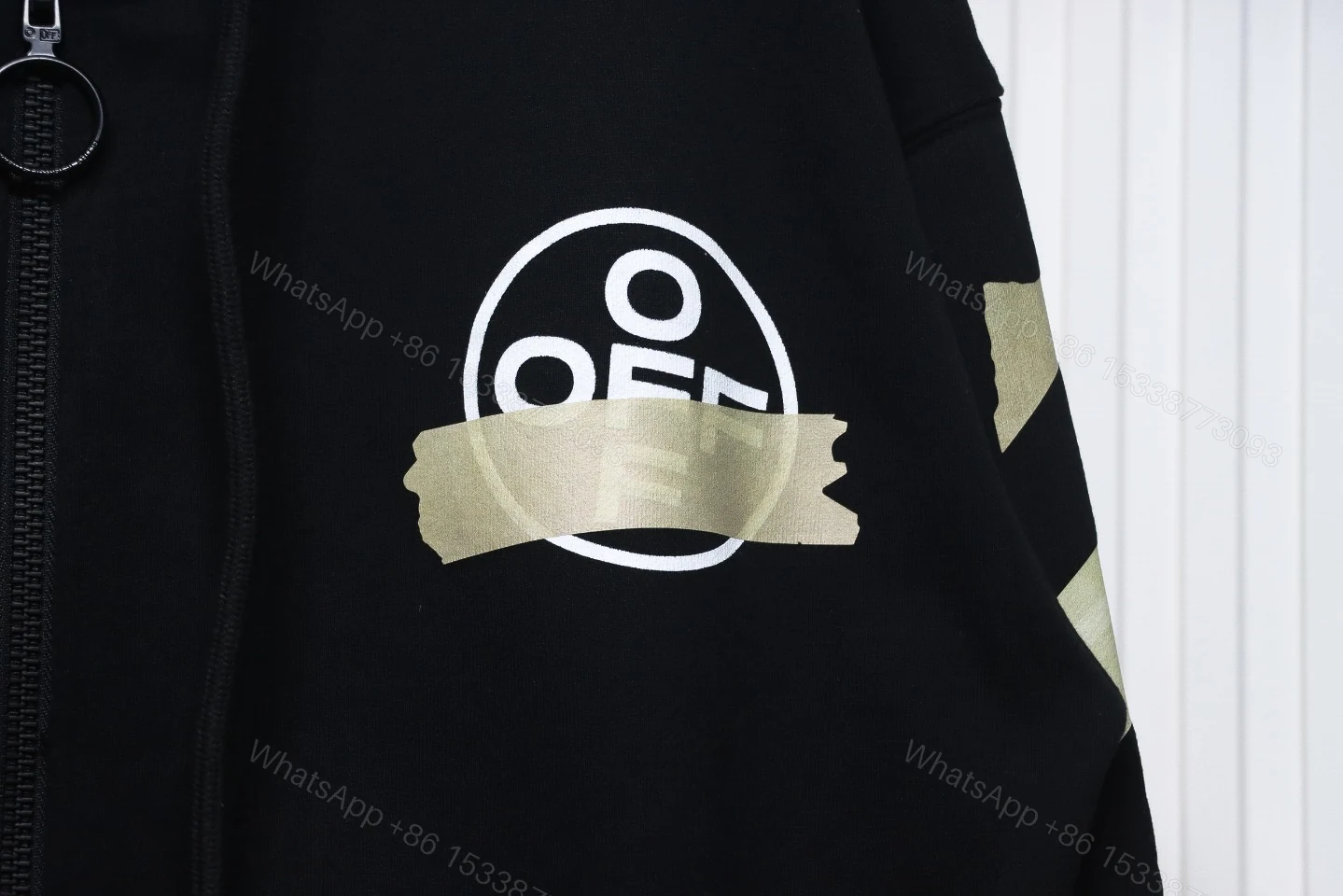 View 6 of Off-White Yellow Rubber Strip Zipper Hoodie