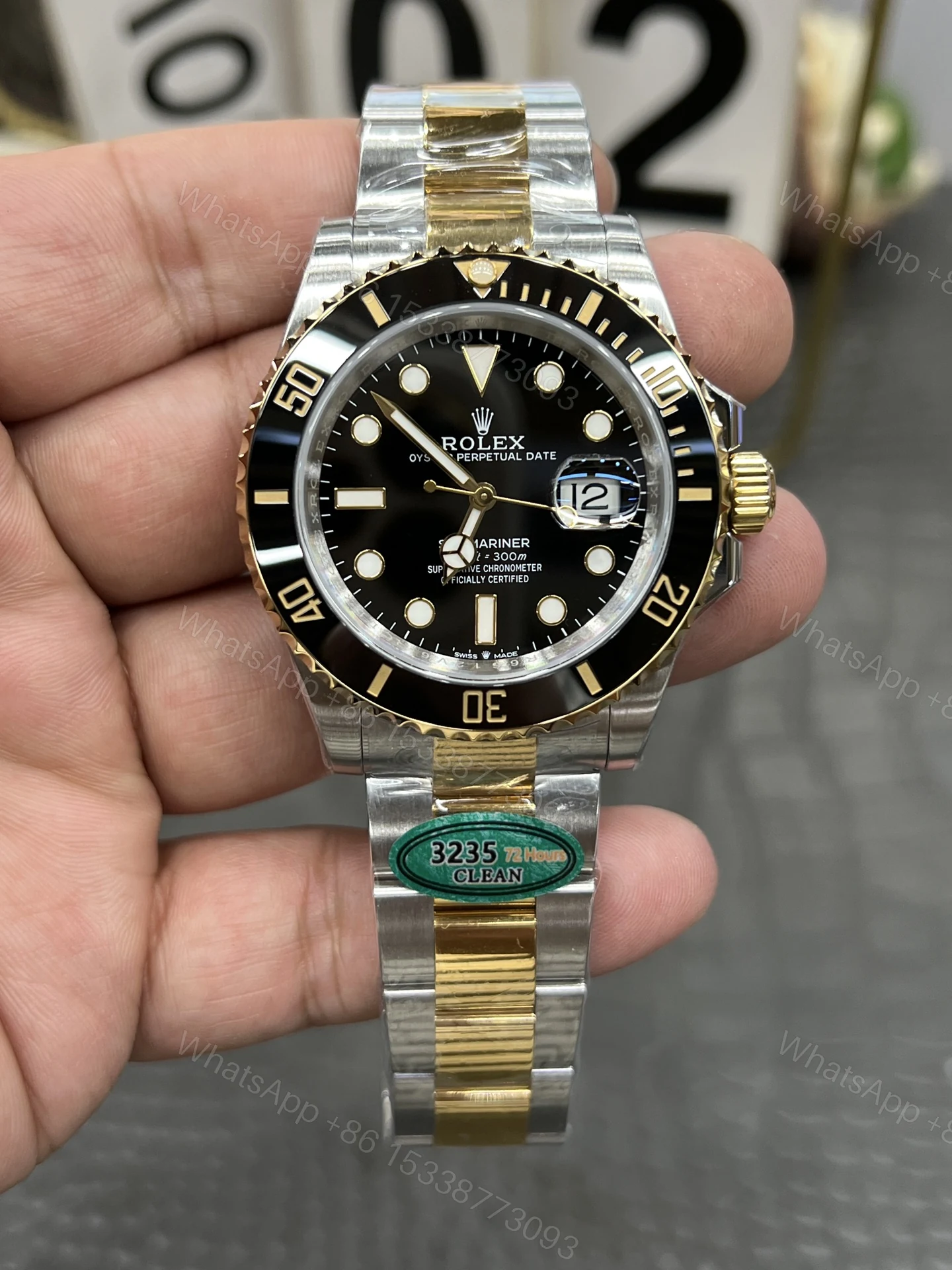 一比一Rolex水鬼黑金配色潛水腕錶 高仿機械男錶經典奢華款 — view 1