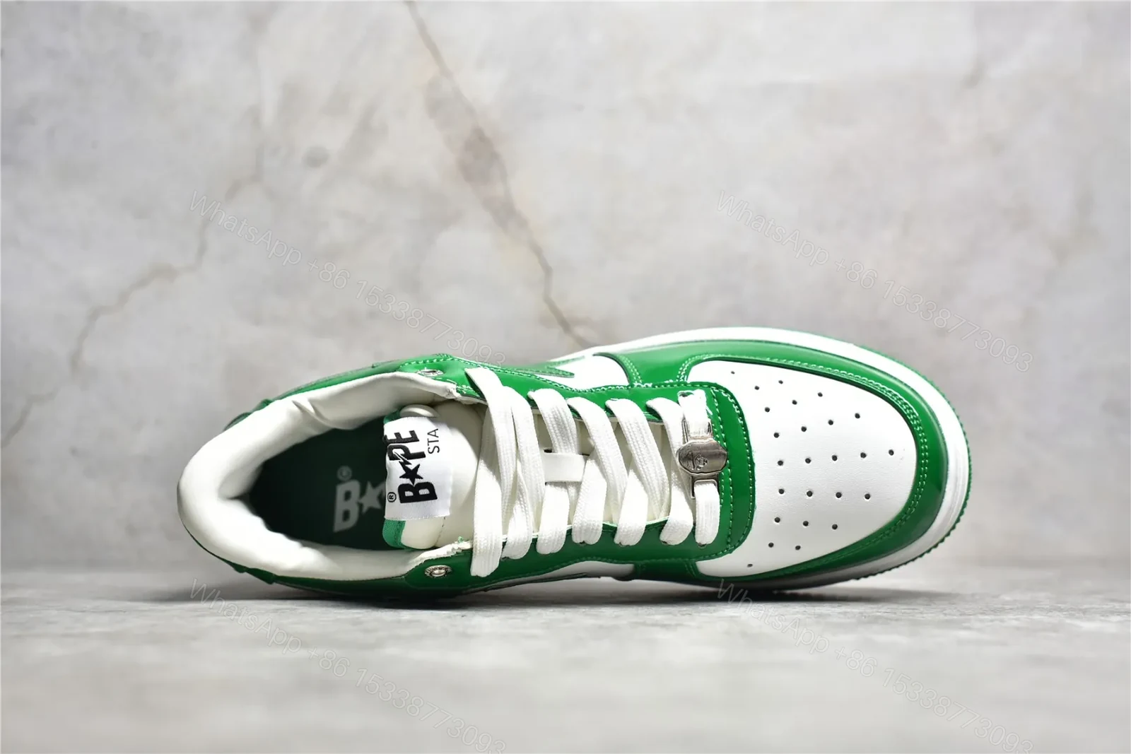View 5 of A Bathing Ape Bapesta White Green Reps