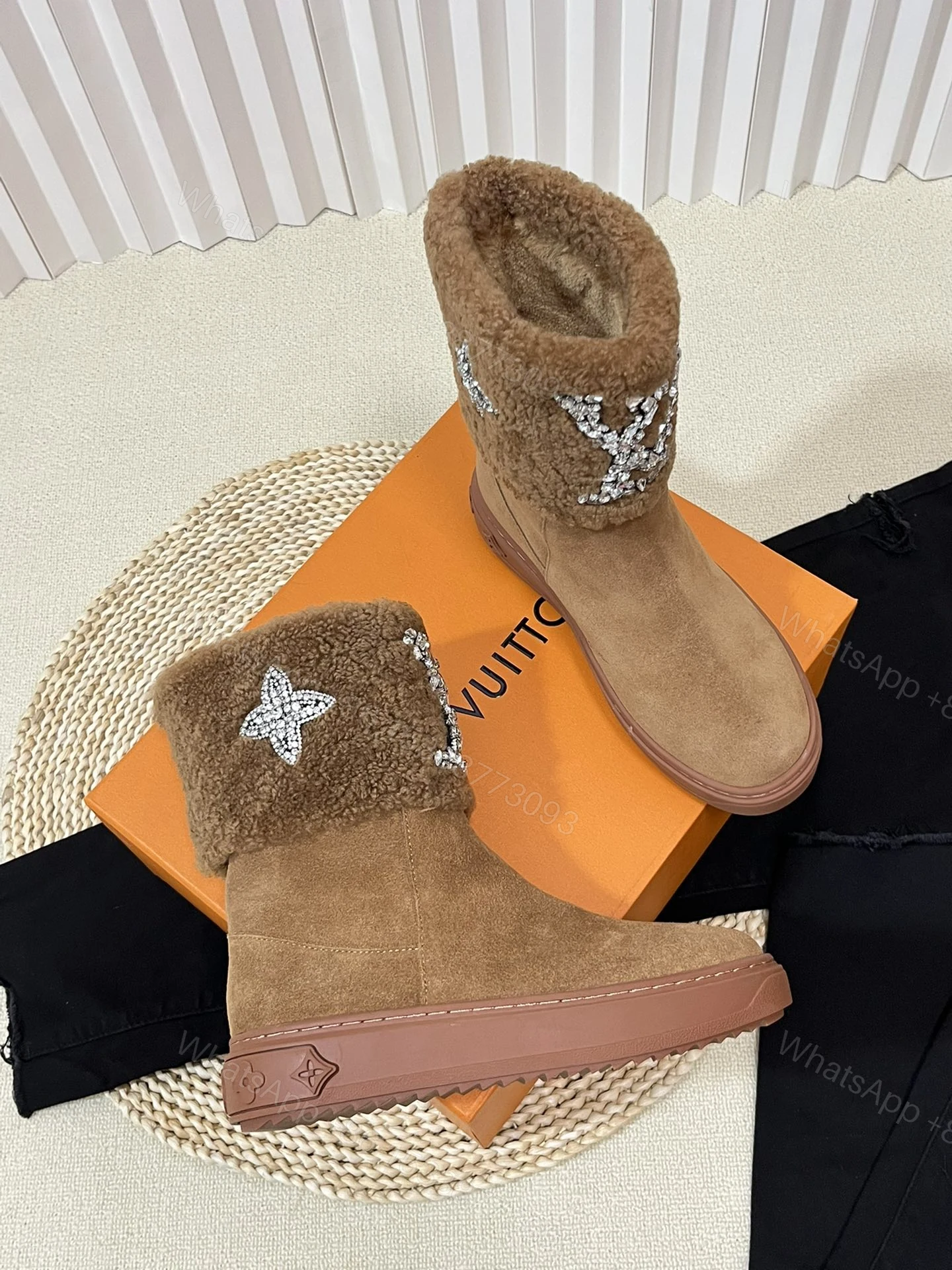 View 2 of LOUIS VUITTON ANKLE BOOT STUDDED WITH DIAMONDS BROWN