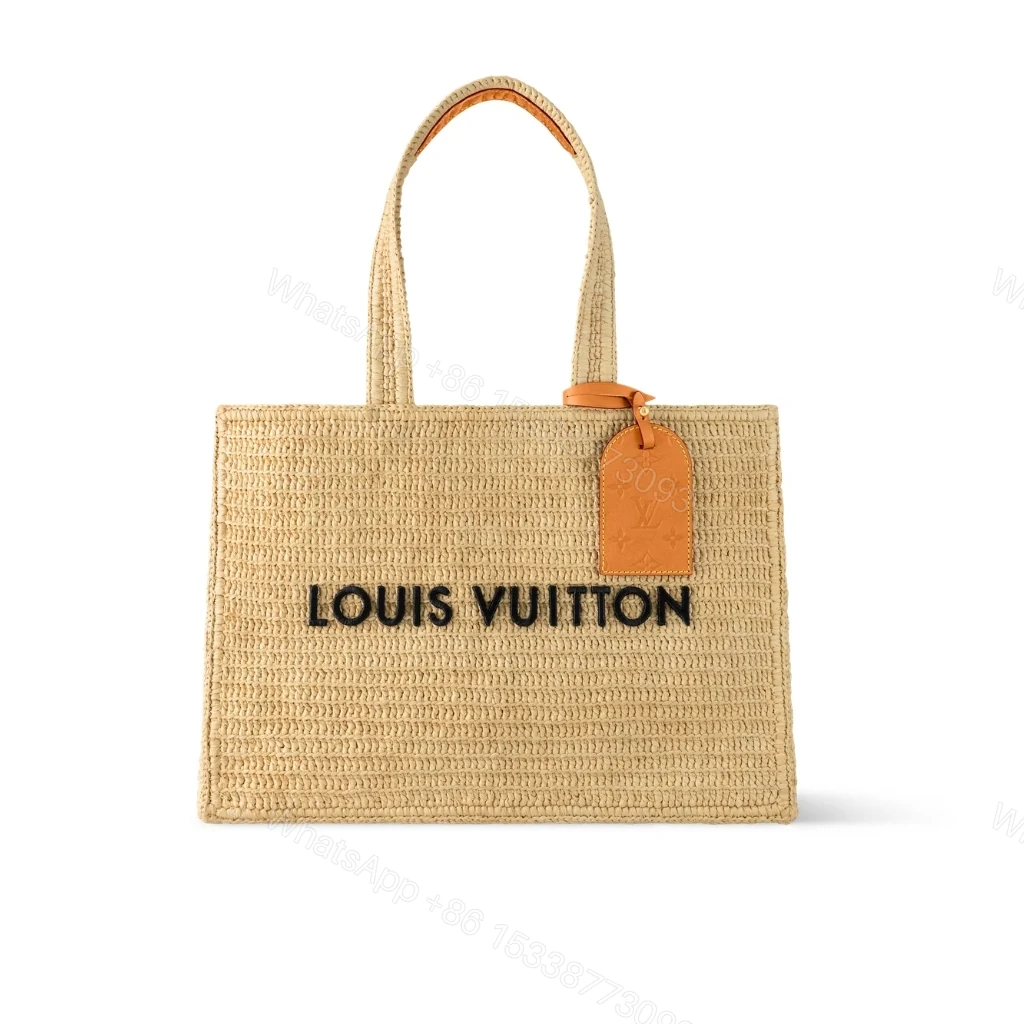 Louis Vuitton Summer Shopper Tote MM Raffia Natural Beige 44cm M14458 — view 1