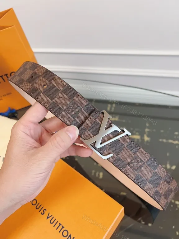 View 8 of Damier Canvas LV Belt: Classic Signature Hardware Belt
