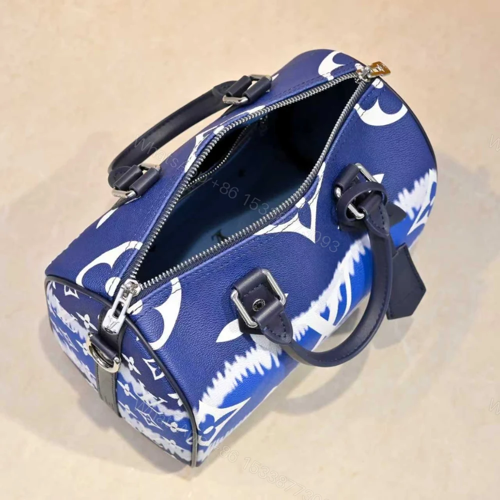 View 7 of Louis Vuitton Speedy Bandouliere 30 Monogram Escale Canvas Blue 25cm