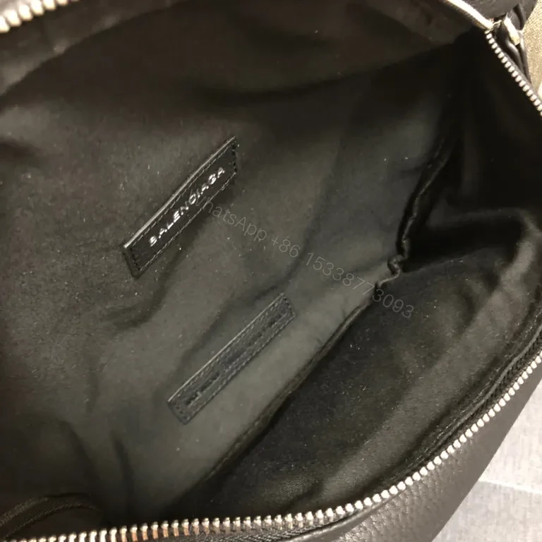 View 3 of Black Pebble Leather Belt Bag â€“ Balenciaga Style Waist Pack