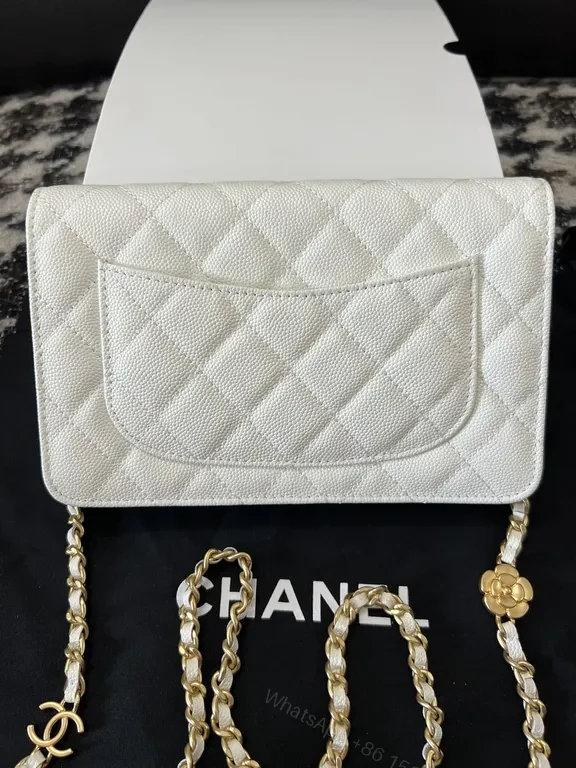 View 9 of Chic Quilted Wallet-On-Shoulder Bag with Gold Hardware