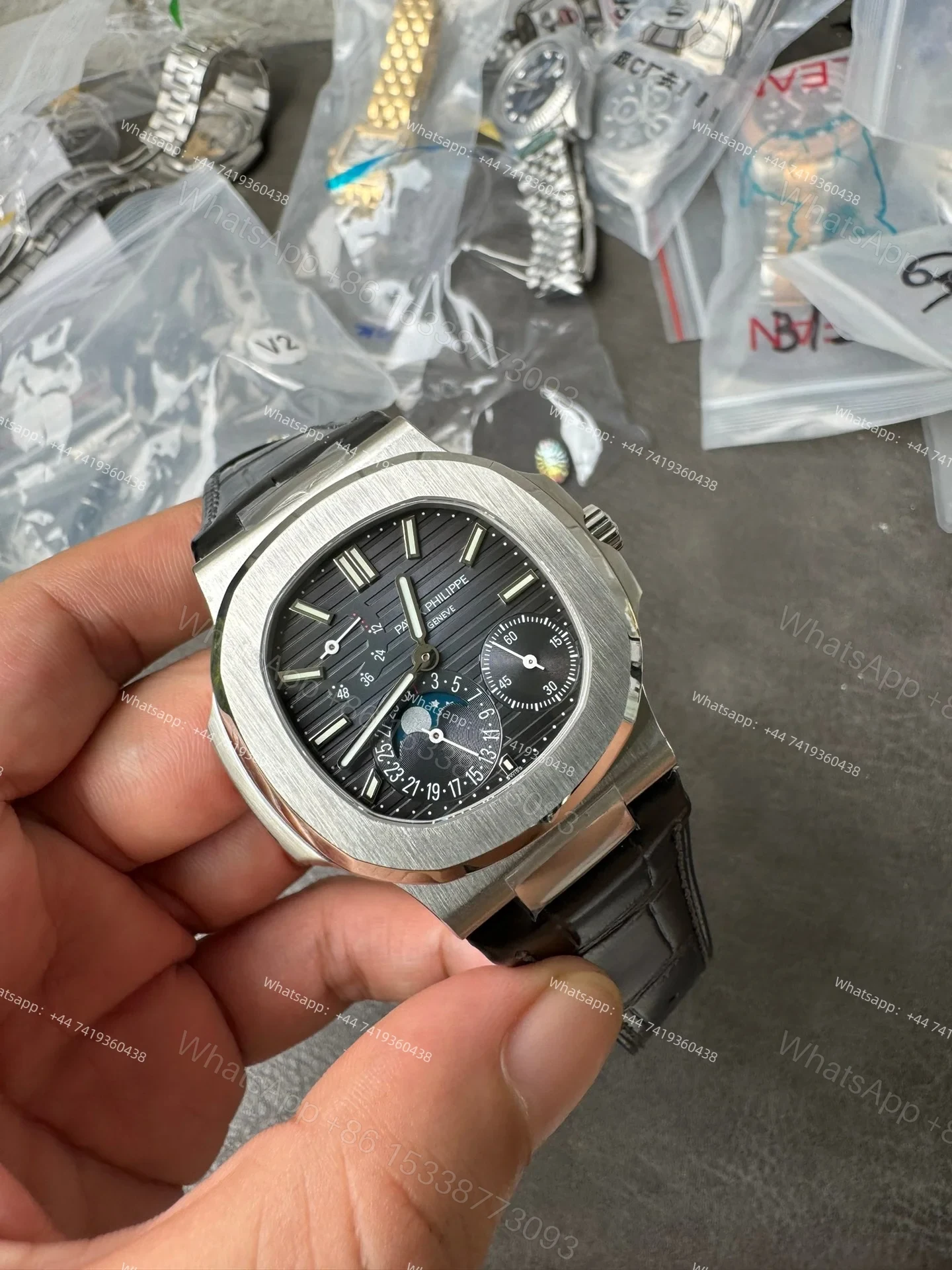 View 4 of Patek Philippe Super Clone Nautilus 5712G-001 Grey Dial Moon Phase 40MM
