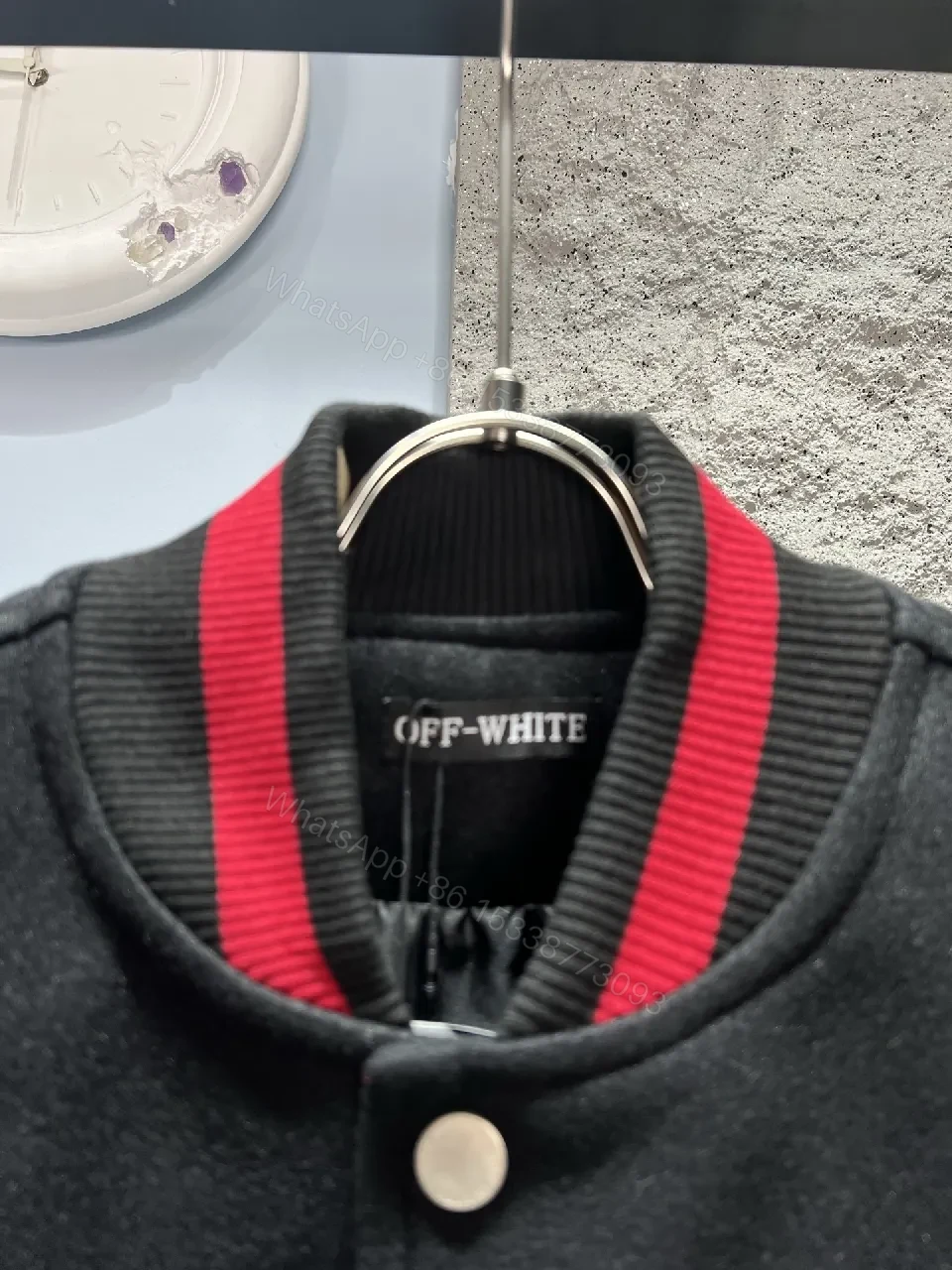 View 10 of Premium Wool-Blend Varsity Jacket with Embroidery Detail