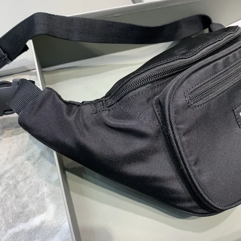 View 6 of Black Nylon Belt Bag â€¢ Balenciaga-Inspired Crossbody Carry