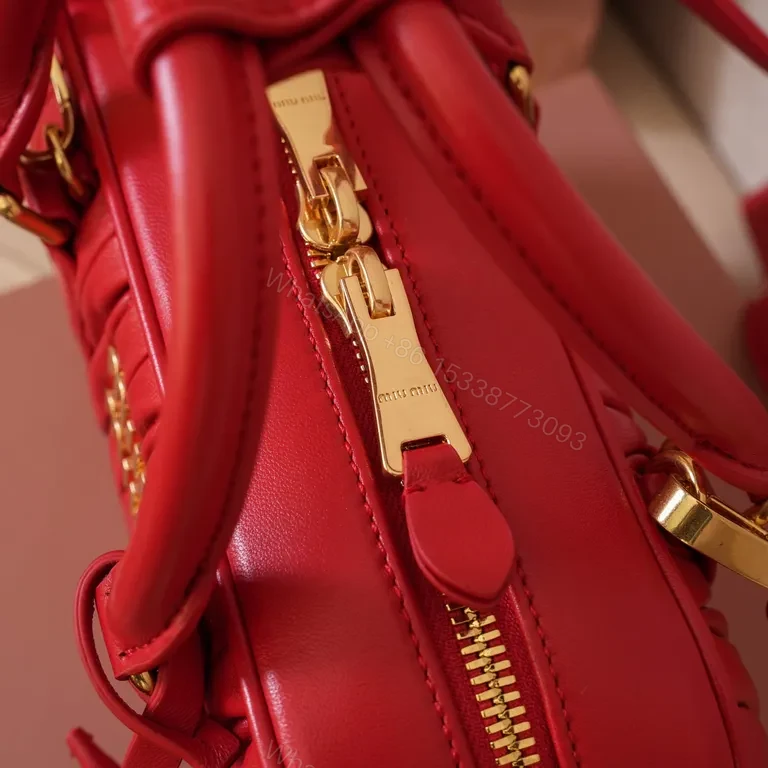 View 6 of Vivid Red Quilted Mini Satchel: Luxury Everyday Bag