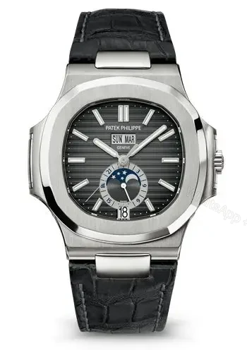 Replica Patek Philippe Nautilus Black Strap Stainless Steel Watch 5726A-001 — view 1