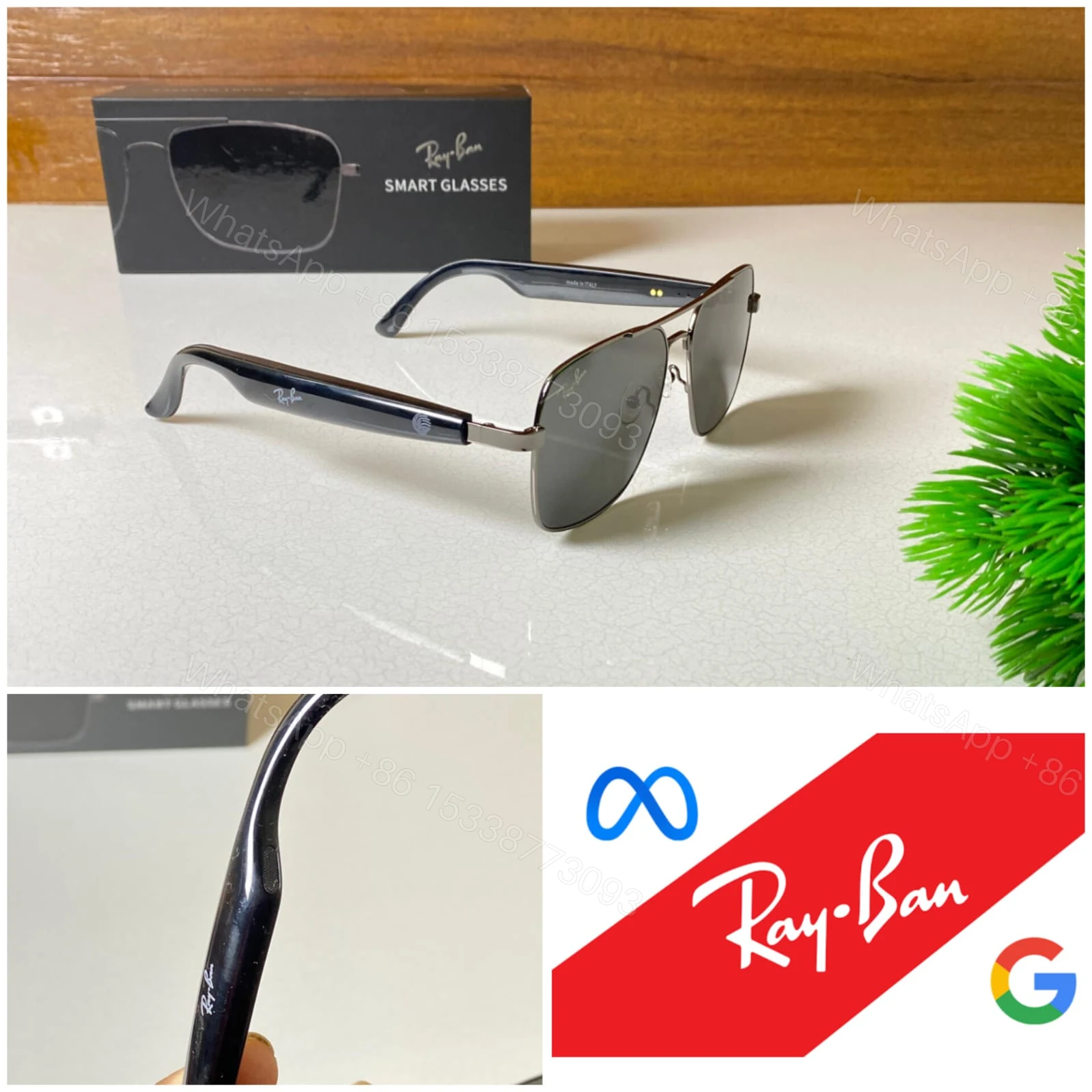 View 3 of Ray-Ban Meta Edition Black-Gold Tinted Metal