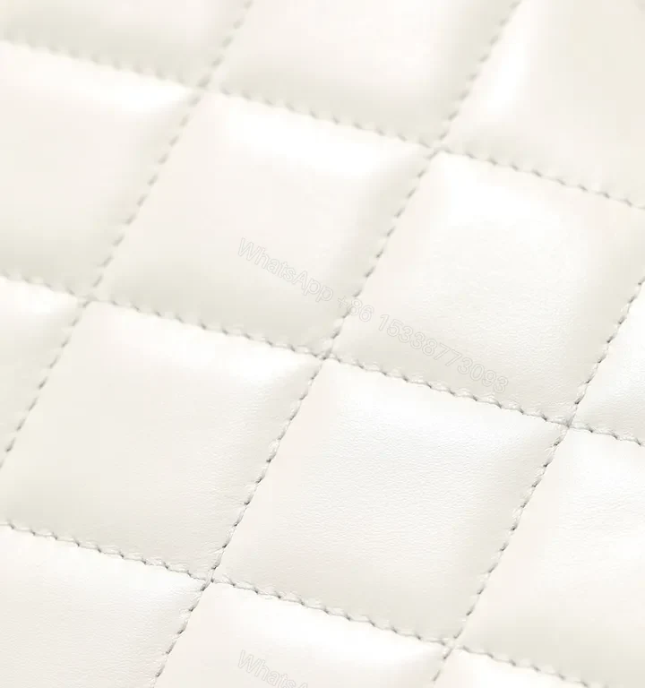 View 9 of White Quilted Flap Bag with Gold Chain â€“ Designer-Inspired Luxury