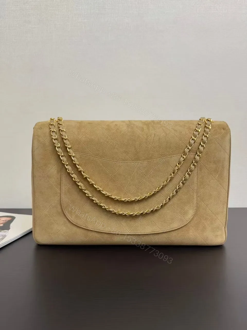View 8 of Chanel Suede Souplissimo Maxi Flap large