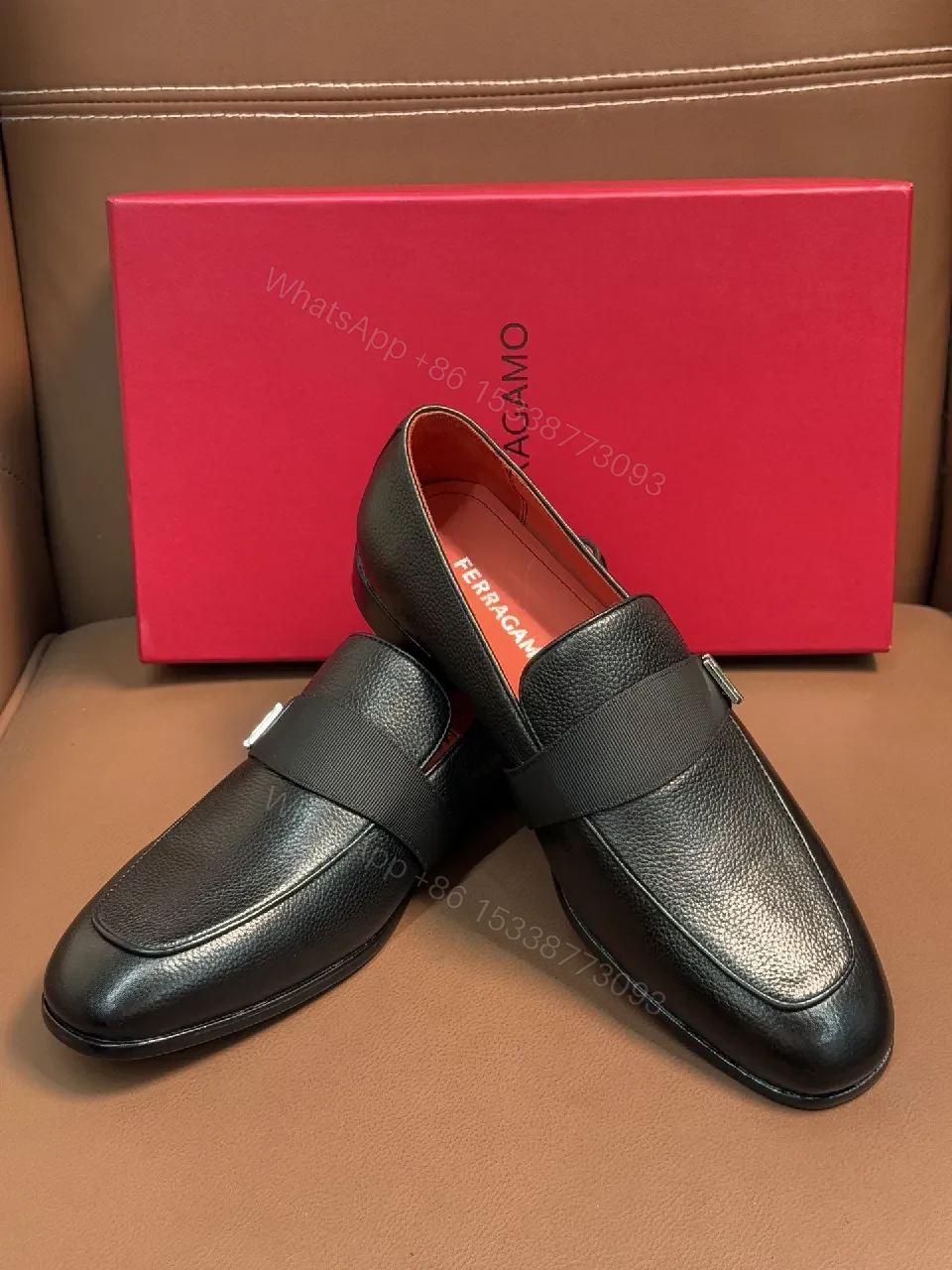 View 5 of Leather + Full-Grain Leather + Modern Minimalist + Metal Buckle Accent + Penny Loafer