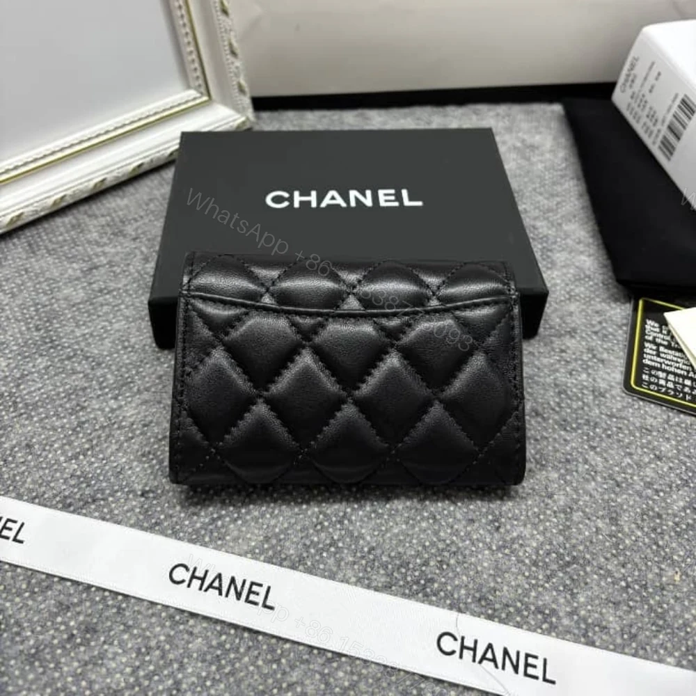 View 4 of Chanel Classic Card Holder Quilted With Silver Hardware Black 11Cm AP0214 Y01480 C3906