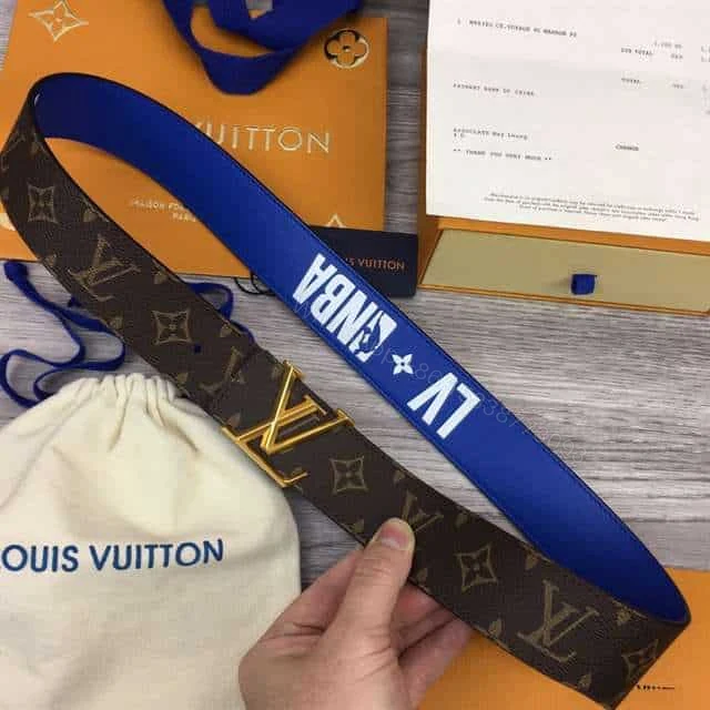 View 9 of LOUIS VUITTON X NBA 3 STEPS 40MM REVERSIBLE MONOGRAM CANVAS BELT – B99
