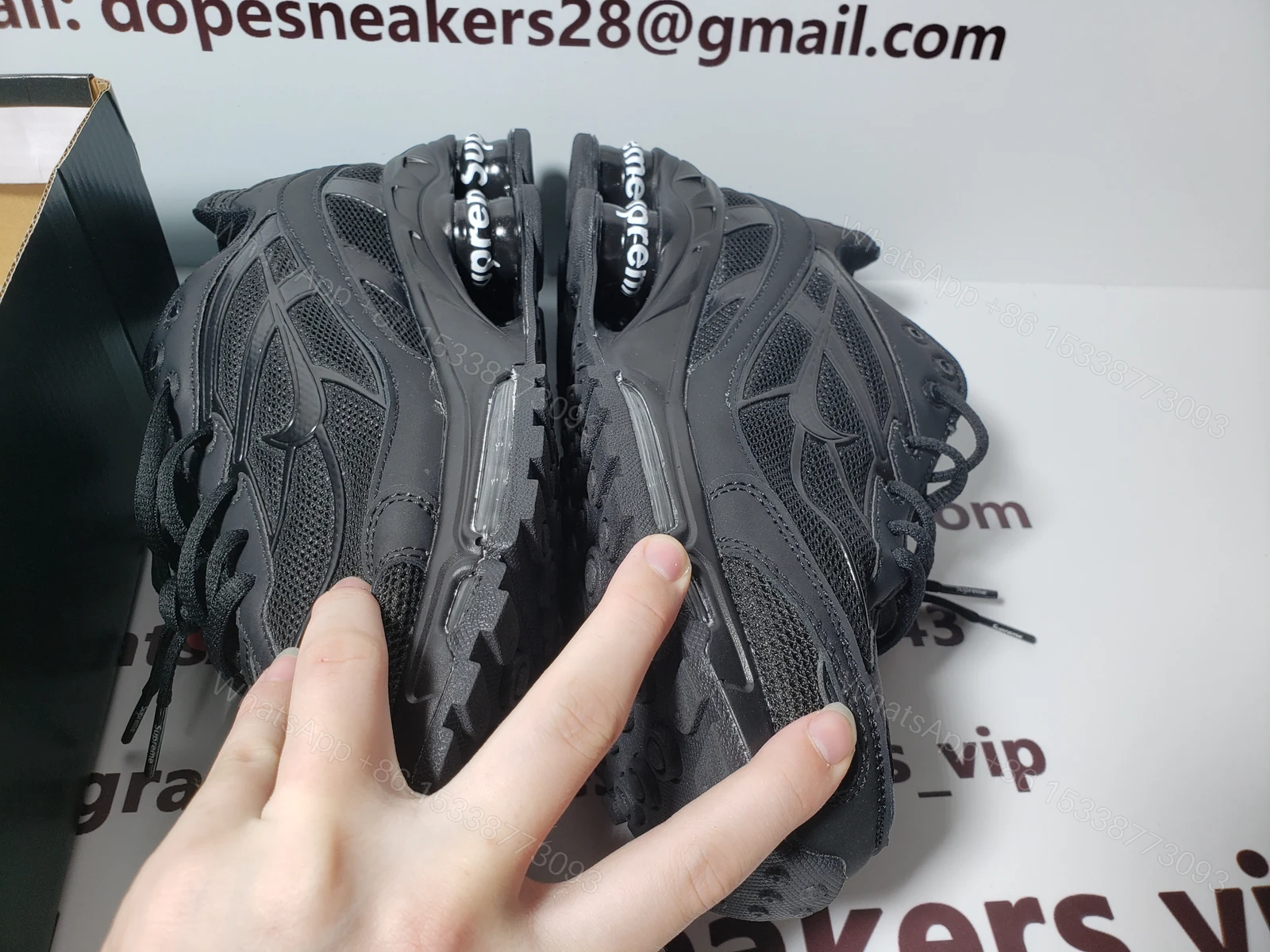 View 3 of Supreme x nike shox Ride 2 SP sneakers Black