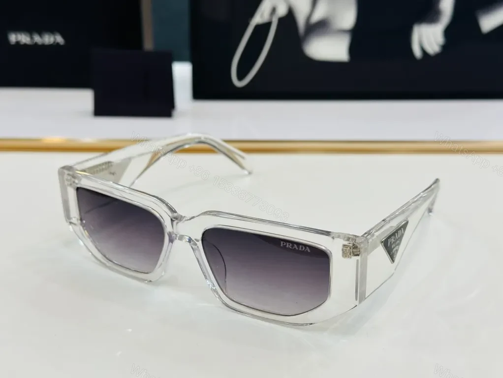 View 3 of Black Acetate Blocky Sunglasses â€” Prada Hardware, All-Day Comfort