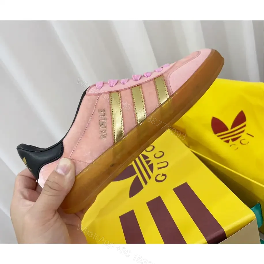 View 3 of GUCCI X ADIDAS GAZELLE SNEAKERS IN PINK VELVET – GC184