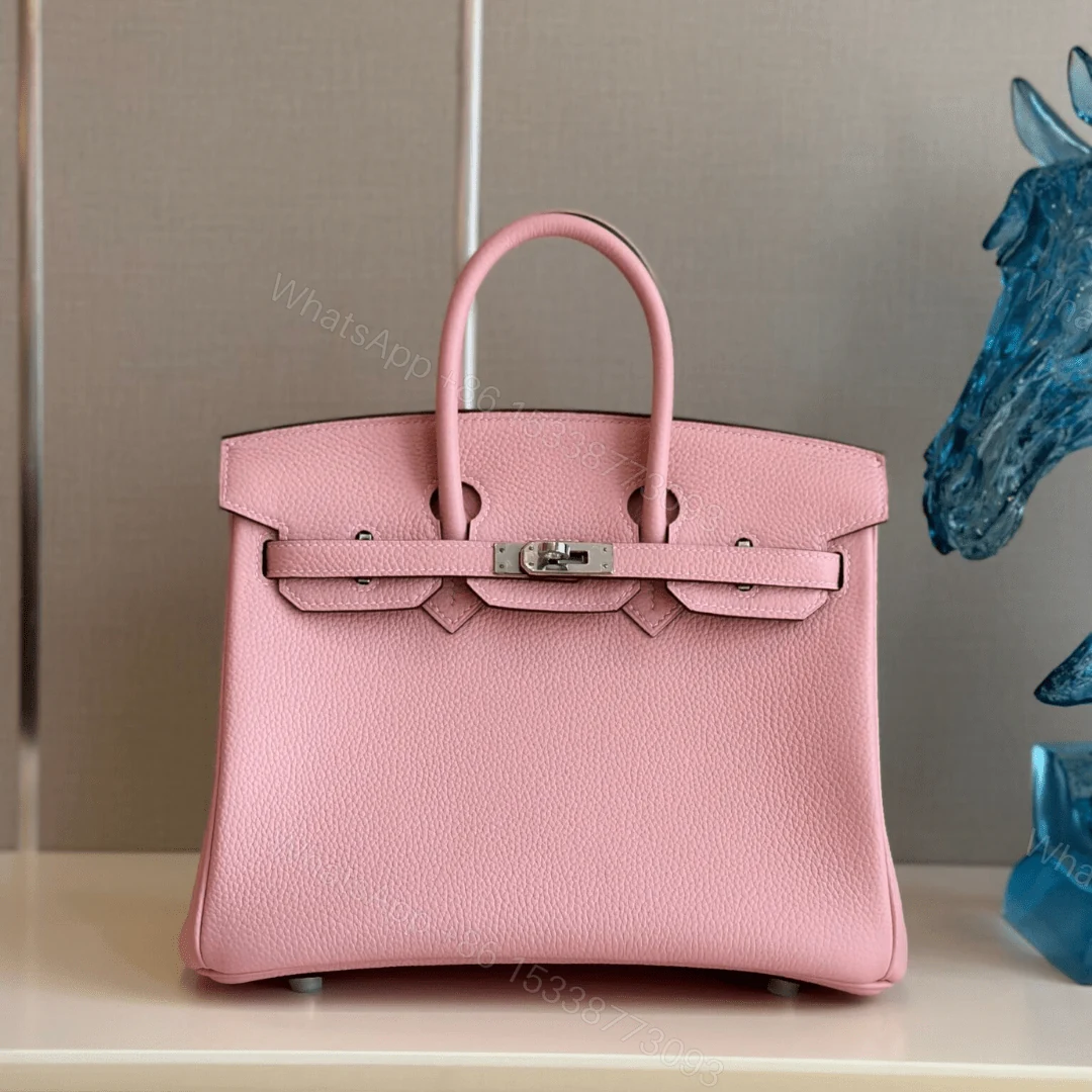 Hermes Birkin 25 Rose Pink Togo Leather Palladium Hardware — view 1