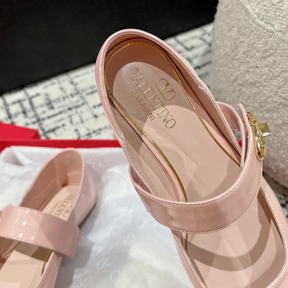 View 8 of 高仿Valentino*5W2S0JV方頭單鞋漆皮粉色平底免檢版